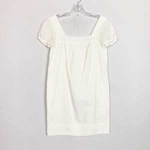 Vince | eyelet cap sleeve mini dress white size 2
